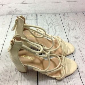 Jacobies Women's Block Heel Open Toe Sandal 6.5